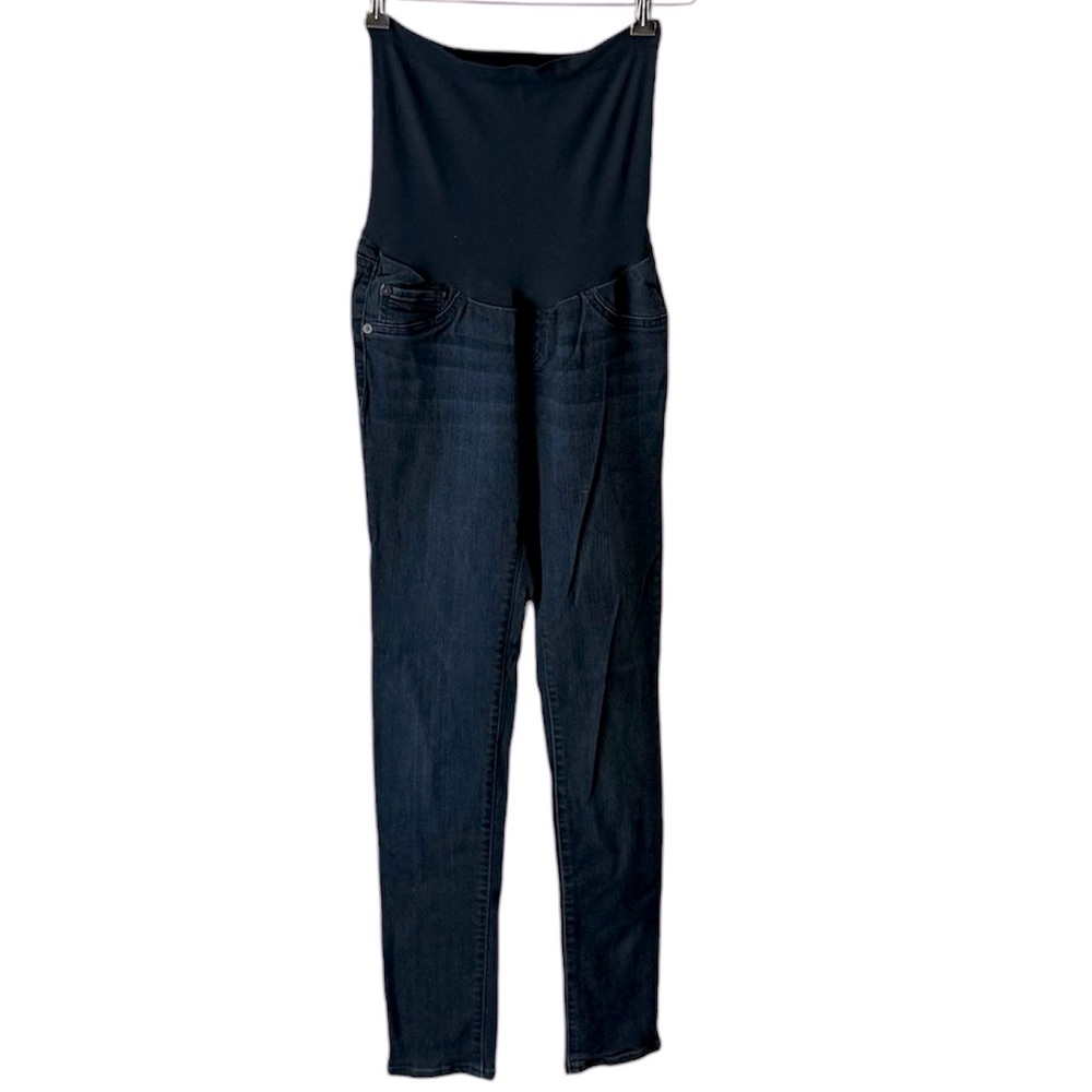 LED Luxe Essentials Denim Full Panel Maternity Jeans Dark Wash Size 28